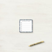 Doelinstelling Checklist Blauwe Blauwgroen vulling Post-it® Notes (Op bureau)