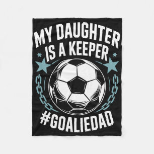 Doelman Papa Voetbal Liefhebber Team, Mijn Dochter Fleece Deken
