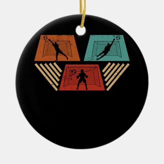 Doelman Voetbal Goalie Atleet Doelman Goalk Keramisch Ornament (Voorkant)