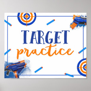 Doelpraktijkteken Dart Pistool Party Poster