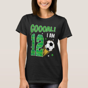 Doelpunt! Ik ben 12 jaar verjaardag jongen voetbal T-shirt