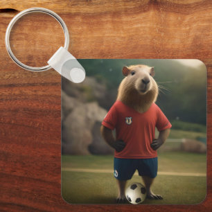 Doelpuntenmaker Capybara: de ultieme voetbalster! Sleutelhanger