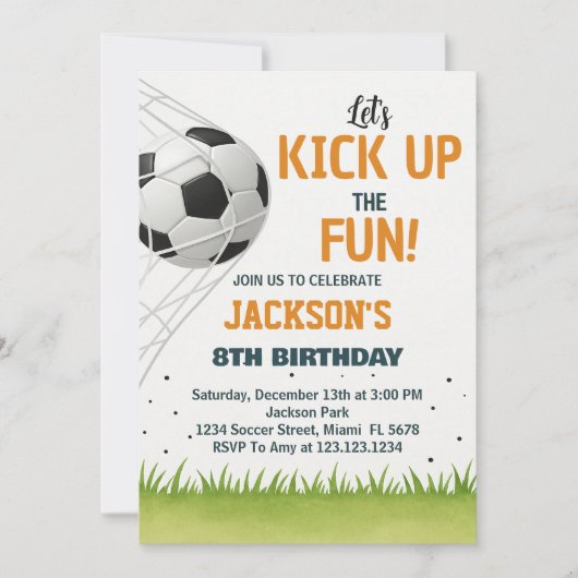 Doelpuntenmaker Voetbal Verjaardag Uitnodiging (Voorkant)