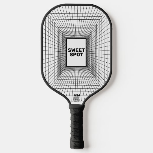 Doelraster Zwart & Wit Pickleball Paddle (Voorkant)