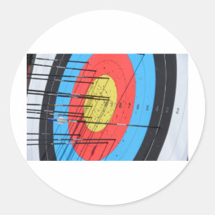 Doelstelling boogschieten ronde sticker