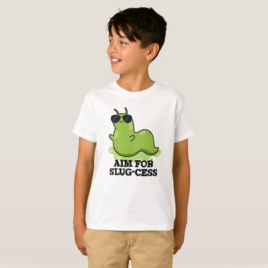 Doelstelling van het Slug-cess Funny Positive Slug T-shirt (Voorkant volledig)