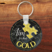 Doelstelling voor die gouden ontbrekende drijfveer sleutelhanger (Voorkant)