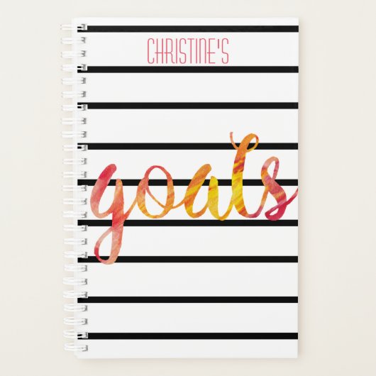 Doelstellingen Trendy Personalized Waterverf Typog Planner (Voorkant)