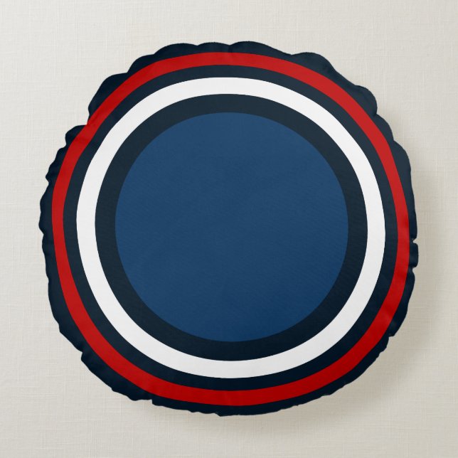 Doelstift, Rood-Wit-Blauw-Ronde Pillow Rond Kussen (Voorkant)