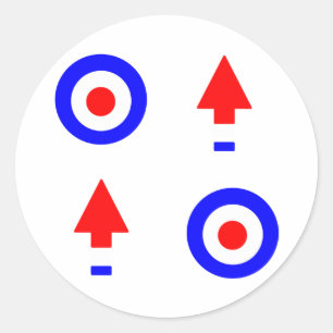 Doelwit en pijlen ronde sticker