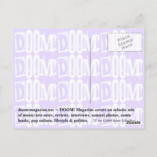 DOEM! Tijdschrift "Z" Paarse Briefkaarten (Achterkant)