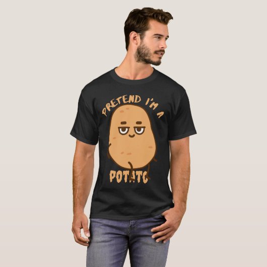 doen alsof hij een aardappel is t-shirt (Voorkant volledig)