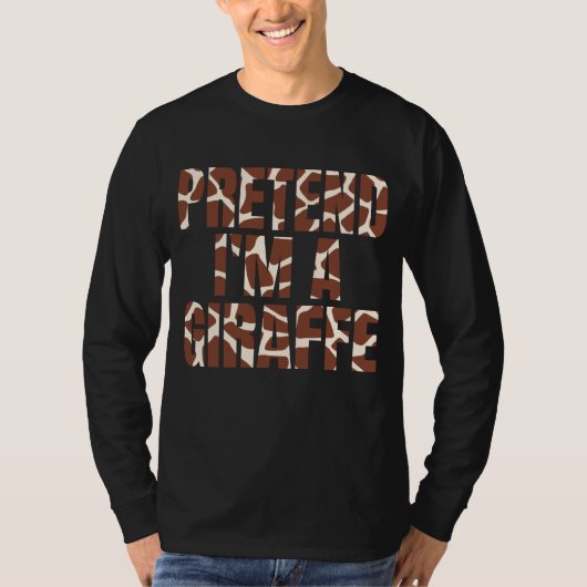 Doen alsof ik een Giraffe ben Grappig Halloween T-shirt (Voorkant)