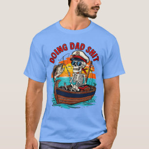 Doen Papa Grappig Skelet vissen Grappige Vaderdag T-shirt
