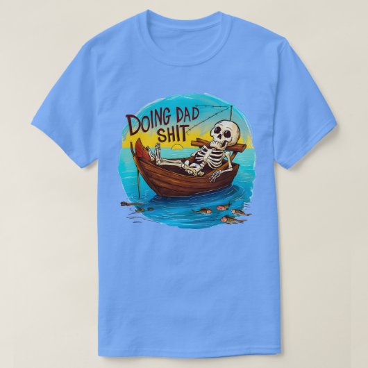 Doen van Dad Skeleton Vist vaders dag T-shirt (Design voorkant)