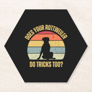 Doet je rottweiler ook trucs? kartonnen onderzetters