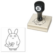 Dof kuiken, slappe oren 	rubberstempel (Gestempeld)