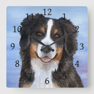 Dog 125 Bernese Mountain Vierkante Klok