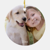 Dog 2-bits 2-fotobuffelcontrole keramisch ornament (Achterkant)