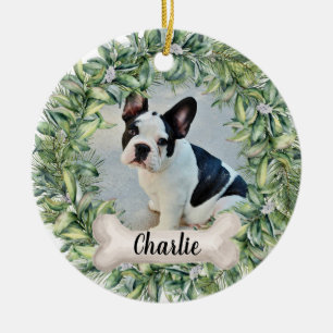Dog 2 Sided 2 Photo Wreatname Year Ceramic Ornam Keramisch Ornament