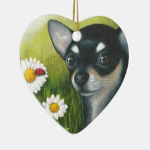 Dog 79 Black Chihuahua Keramisch Ornament (Rechts)