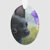 Dog 94 black Chihuahua Ornament (voorkant)