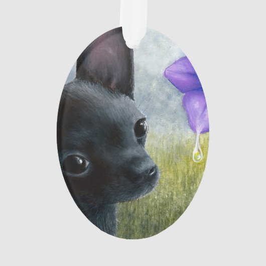 Dog 94 black Chihuahua Ornament (achterkant)