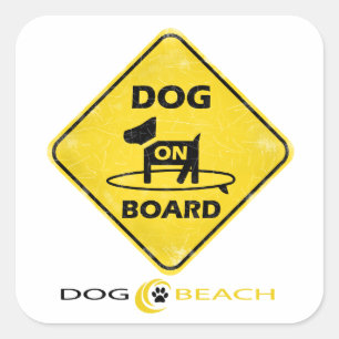 Dog aan boord vierkante sticker