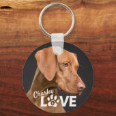 Dog Aangepaste Foto Button Sleutelhanger (Voorkant)