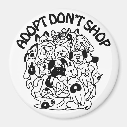 Dog Adoption Rescue Magnet Magneet (Voorkant)