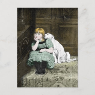 Dog Adoring Girl Briefkaart