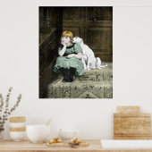 Dog Adoring Girl Poster (Keuken)