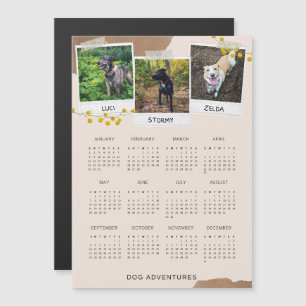 Dog Adventures Cute 2023 Magnetic Calendar