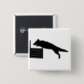 Dog Agility Vierkante Button 5,1 Cm (Voorkant /achterkant)