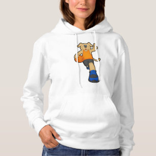 Dog als Basketball-speler met Basketball Hoodie