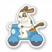 Dog als Biker met Scooter.PNG Sticker (Voorkant)