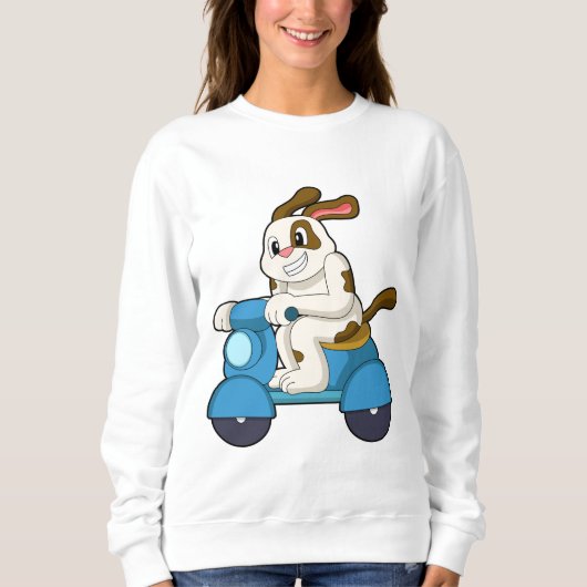 Dog als Biker met Scooter.PNG Trui (Voorkant)
