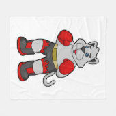Dog als Boxer met Boxing-handschoenen Fleece Deken (Voorkant (Horizontaal))
