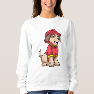 Dog als brandweerman met brandhelm trui