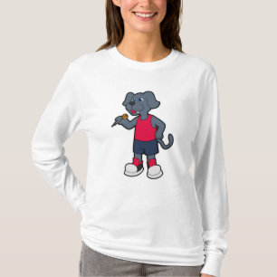 Dog als Dart speler met Darts T-shirt