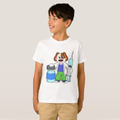 Dog als dokter met spuit t-shirt (Voorkant volledig)