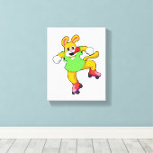 Dog als gealigneerde Skater met gealigneerde Schaa Canvas Afdruk (Insitu (Houten vloer))