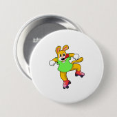 Dog als gealigneerde Skater met gealigneerde Schaa Ronde Button 7,6 Cm (Voorkant /achterkant)
