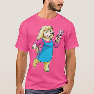 Dog als Hairdresser met Comb T-shirt