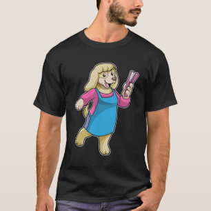 Dog als Hairdresser met Comb T-shirt