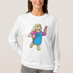 Dog als Hairdresser met Comb T-shirt