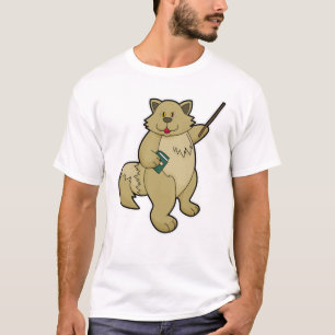 Dog als leraar met boek en wijzer t-shirt