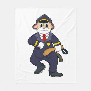 Dog als politieagent met politieuniform fleece deken