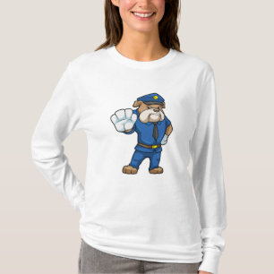Dog als politieagent met politieuniform t-shirt