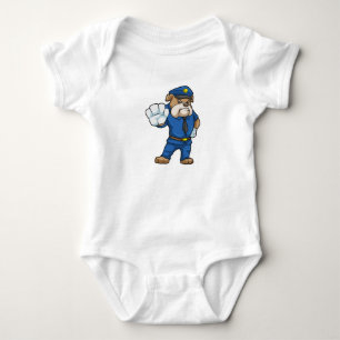 Dog als politieagent met uniform romper